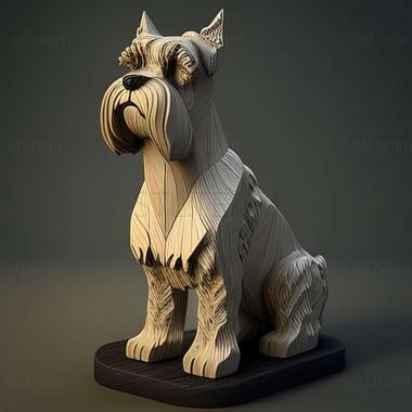 3D model Zwergschnauzer dog (STL)